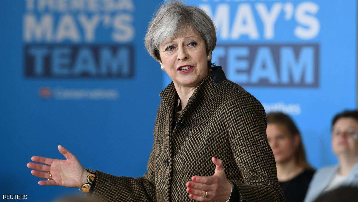 Britain's Prime Minister Theresa May addresses Conservative parliamentary candidates for London and the south east at the Dhamecha Lohana Centre in Harrow, north west London, May 8, 2017.REUTERS/Stefan Rousseau/Pool