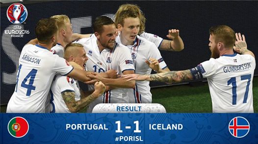 يورو 2016 ايسلندا تحقق تعادلا تاريخيا امام البرتغال