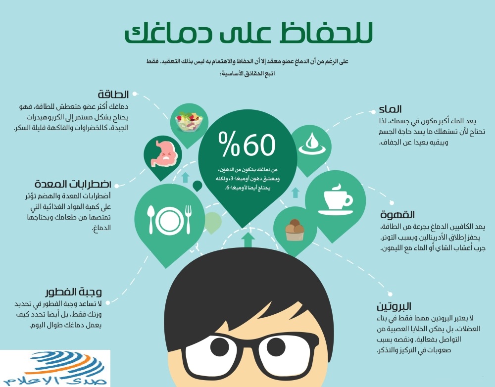 انفوجرافيك حقائق اساسية للحفاظ على دماغك