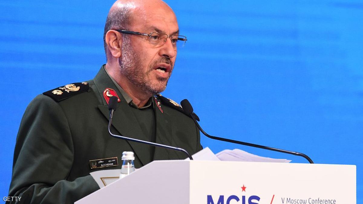 Iranian Defence Minister Hossein Dehghan gives a speech at the 5th Moscow Conference on International Security (MCIS) in Moscow on April 27, 2016. / AFP / Vasily MAXIMOV (Photo credit should read VASILY MAXIMOV/AFP/Getty Images)