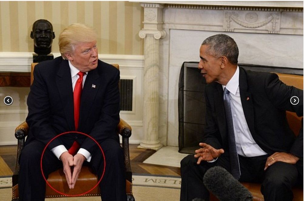 بالصور.. لغة الجسد تكشف ما حاول أوباما وترامب إخفاءه