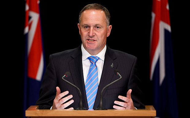 WELLINGTON, NEW ZEALAND - OCTOBER 06: New Zealand Prime Minister John Key announces his new Ministry at Beehive Theatrette on October 6, 2014 in Wellington, New Zealand. John Key became the 39th Prime Minister of New Zealand after defeating Labour opposition leader David Cunliffe in last months New Zealand general election. (Photo by Hagen Hopkins/Getty Images)