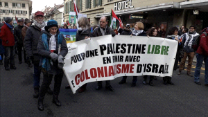 تظاهرة في سويسرا دعما لفلسطين ورفضا لإعلان ترمب بشأن القدس