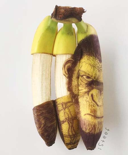 فنان هولندي يبدع في الرسم على الموز