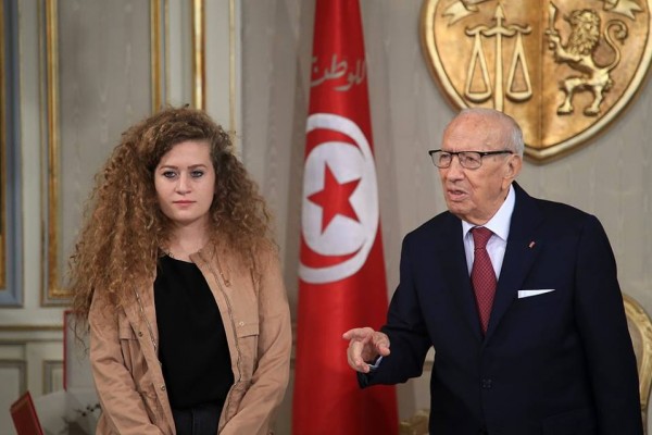 الرئيس التونسي يستضيف عهد التميمي