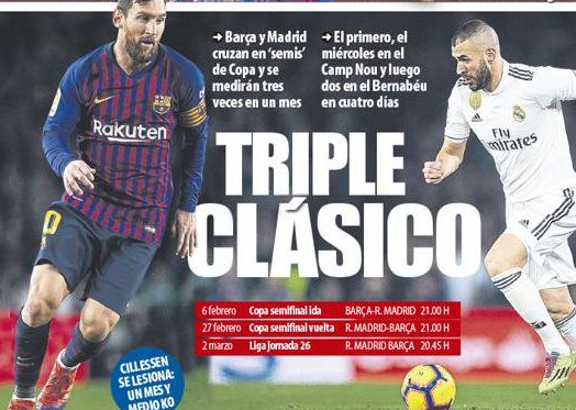 كلاسيكو ريال مدريد وبرشلونة يتصدر عناوين الصحافة الإسبانية