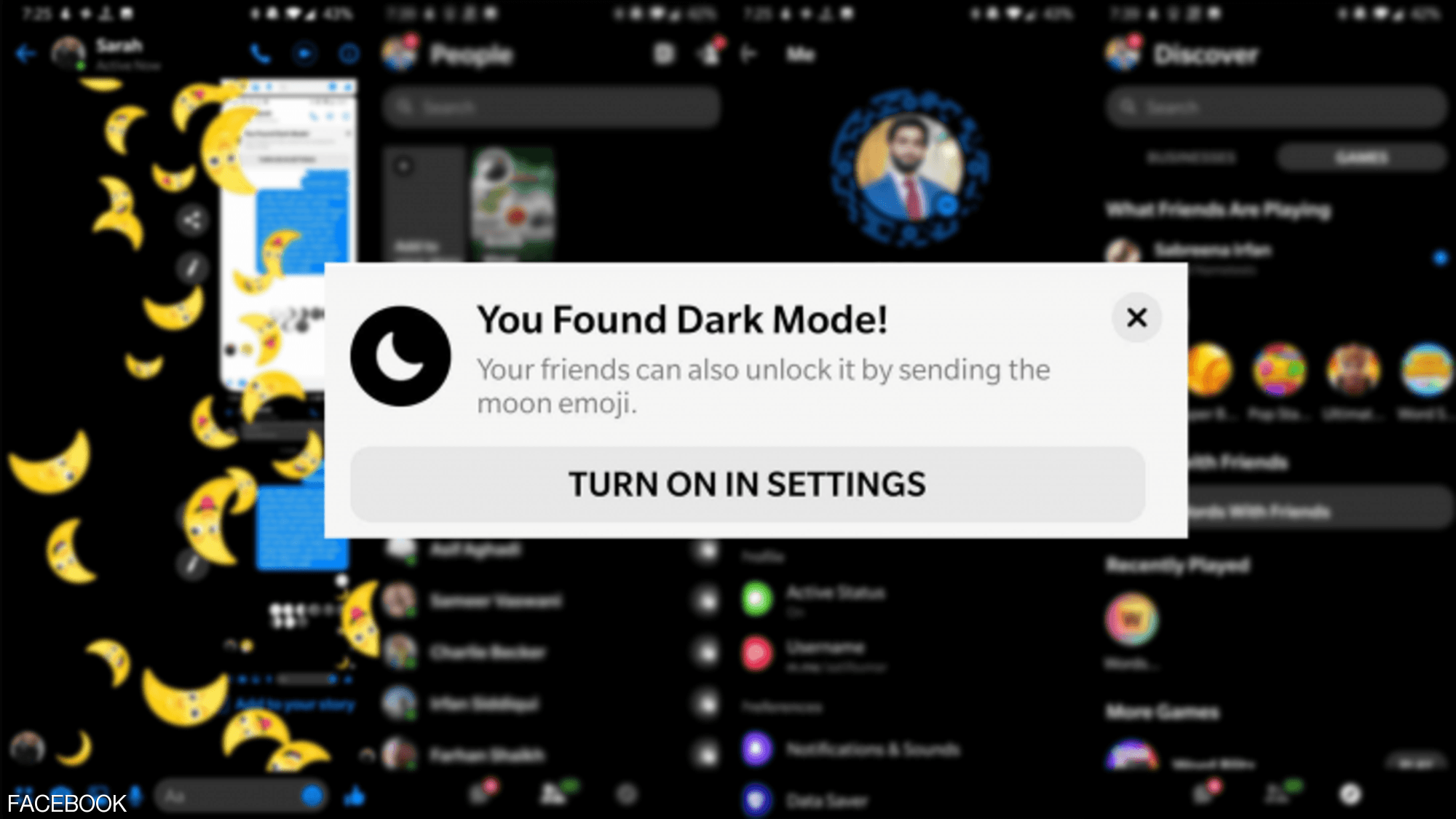 “الوضع الليلي” بات متاحا على فيسبوك ماسنجر