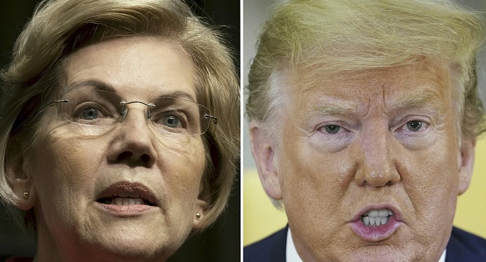 (COMBO) This combination of pictures created on June 21, 2019 shows clockwise Democratic presidential candidate Elizabeth Warren, US President Donald Trump, presidential candidate Senator Bernie Sanders and former vice-president and presidential candidate Joe Biden. Senator Elizabeth Warren turns 70 on June 22, 2019, meaning the three top-polling Democrats seeking their party's 2020 presidential nomination -- not to mention President Donald Trump -- are septuagenarians, and would become the oldest commander in chief ever elected to a first term. Members of the club include frontrunner Joe Biden, the former vice president who is 76, and liberal Senator Bernie Sanders, 77. Trump at 73 is already the nation's oldest leader, and he's running for re-election to keep it that way. Age may be nothing but a number, but it has the potential to emerge as a liability in the 2020 presidential race: while the calls for generational change and new vision have rarely been as loud from the Democratic ranks as they are today, the leading candidates have never been older. / AFP / Don Emmert AND MANDEL NGAN AND SAUL LOEB AND JIM WATSON