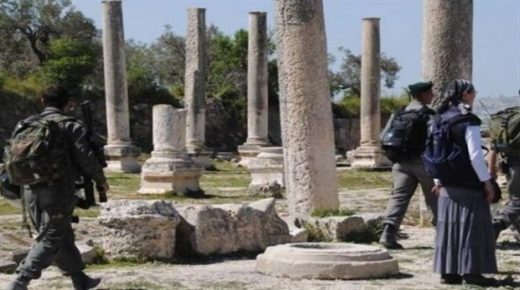 الاحتلال يشرع بإجراء أعمال مساحة وتخطيط داخل الموقع الأثري في سبسطية