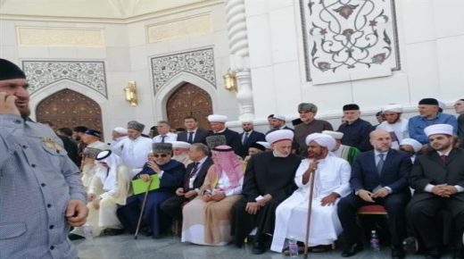 الهباش يشارك في افتتاح أكبر مسجد في الشيشان
