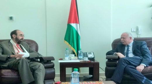 الوزير المالكي يستقبل القنصل الاسباني العام الجديد لدى دولة فلسطين