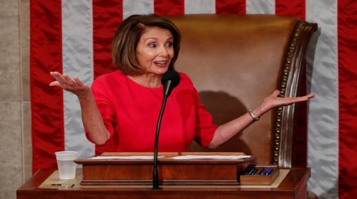 House Speaker-designate Nancy Pelosi (D-CA) gestures as she addresses the U.S. House of Representatives after being elected as House Speaker at the start of the 116th Congress inside the House Chamber on Capitol Hill in Washington, U.S., January 3, 2019. REUTERS/Kevin Lamarque