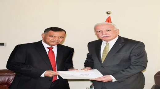 المالكي يتسلم أوراق اعتماد القائم بأعمال سفارة سلطنة عُمان لدى فلسطين