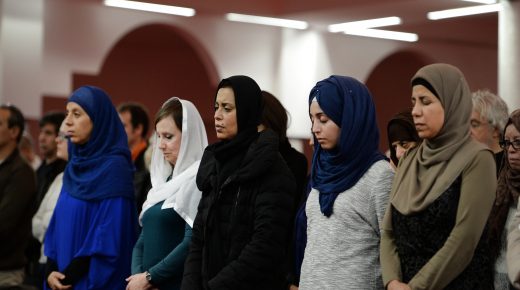 Muslim women observe a minute of silence at the Assalam Mosque of Nantes, western France, on November 20, 2015, to pay tribute to the victims of the November 13 Paris terror attacks. Gunmen and suicide bombers went on a killing spree in Paris, attacking a concert hall, bars, restaurants and the Stade de France on November 13. Islamic State jihadists operating out of Iraq and Syria released a statement claiming responsibility for the coordinated attacks that killed 130 people and left 352 others injured. AFP PHOTO / JEAN-SEBASTIEN EVRARD (Photo credit should read JEAN-SEBASTIEN EVRARD/AFP/Getty Images)