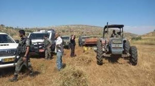الاحتلال يمنع المواطنين من العمل في أراضيهم بالأغوار الشمالية ويستولي على جرار زراعي