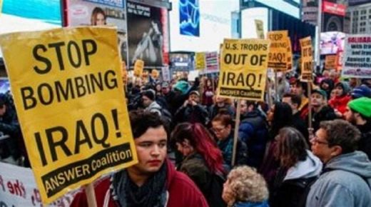 تظاهرات في مدن أميركية ضد الهجوم الجوي في العراق