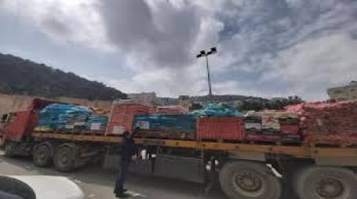 قلقيلية تساند بيت لحم بشحنة مواد غذائية