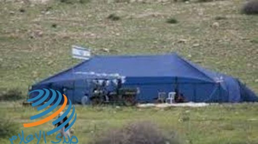 مستوطنون ينصبون خيمة في أرض بقرية الجبعة جنوب بيت لحم