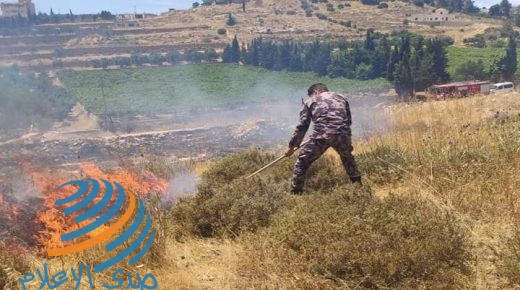 حريق محاصيل زراعية وأشجار بمدينة يطا جنوب الخليل