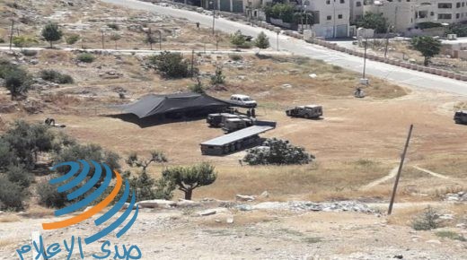 مستوطن ينصب خيمة في أراضي المواطنين شرق يطا