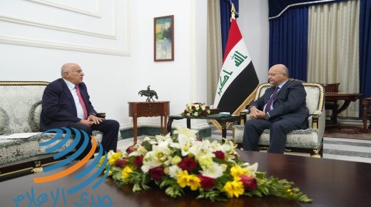 الرجوب يلتقي الرئيس العراقي ويسلمه رسالة من الرئيس