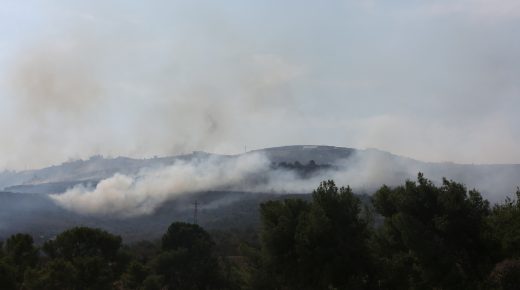 مستوطنون يضرمون النار في مساحات واسعة من أراضي جالود