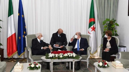 الرئيس الجزائري يجري محادثات على انفراد مع نظيره الإيطالي