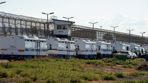 (210907) -- JERUSALEM, Sept. 7, 2021 (Xinhua) -- Members of the Israel Police, Division of Identification and Forensic Science, search for evidence in a field near the Gilboa Prison, northern Israel, Sept. 6, 2021. Six Palestinian prisoners escaped from a prison in Israel on Monday, prompting a massive manhunt, Israeli authorities said. (Photo by Gil Eliyahu/JINI via Xinhua )