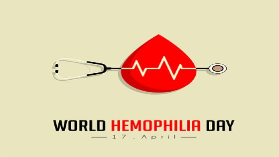 World Hemophilia Day with heartbeat in the blood and stethoscope vector design