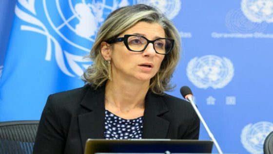Francesca Albanese, Special Rapporteur on the situation of human rights in the Palestinian Territory occupied since 1967, briefs reporters at UN Headquarters.