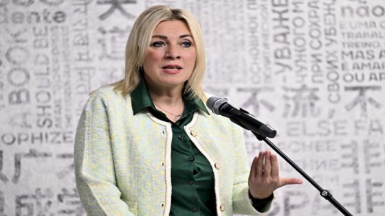MOSCOW, RUSSIA - OCTOBER 15: Russia's Foreign Ministry spokeswoman Maria Zakharova spoke during the opening ceremony of the 'BRICS+ Information and Cultural Media Center' in Moscow, Russia on October 15, 2024. Ahead of the upcoming BRICS leaders' Summit to be held in Russia next week, the 'BRICS+ Information and Cultural Media Center' was opened in the capital city of Moscow to promote cultural and humanitarian cooperation. (Photo by Sefa Karacan/Anadolu via Getty Images)