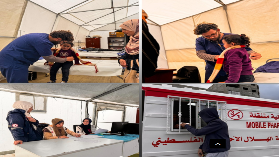 في يومه الأول: مستشفى الهلال الأحمر الميداني بمدينة غزة يعالج عشرات المرضى والجرحى