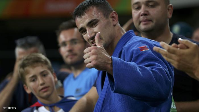 2016 Rio Olympics - Judo - Final - Men -81 kg Bronze Medal Contests - Carioca Arena 2 - Rio de Janeiro, Brazil - 09/08/2016. Sergiu Toma (UAE) of United Arab Emirates celebrates. REUTERS/Toru Hanai FOR EDITORIAL USE ONLY. NOT FOR SALE FOR MARKETING OR ADVERTISING CAMPAIGNS.