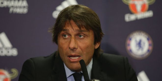 LONDON, ENGLAND - JULY 14: The new Chelsea Manager Antonio Conte talks to the media during a press conference at Stamford Bridge on July 14, 2016 in London, England. (Photo by Steve Bardens/Getty Images)