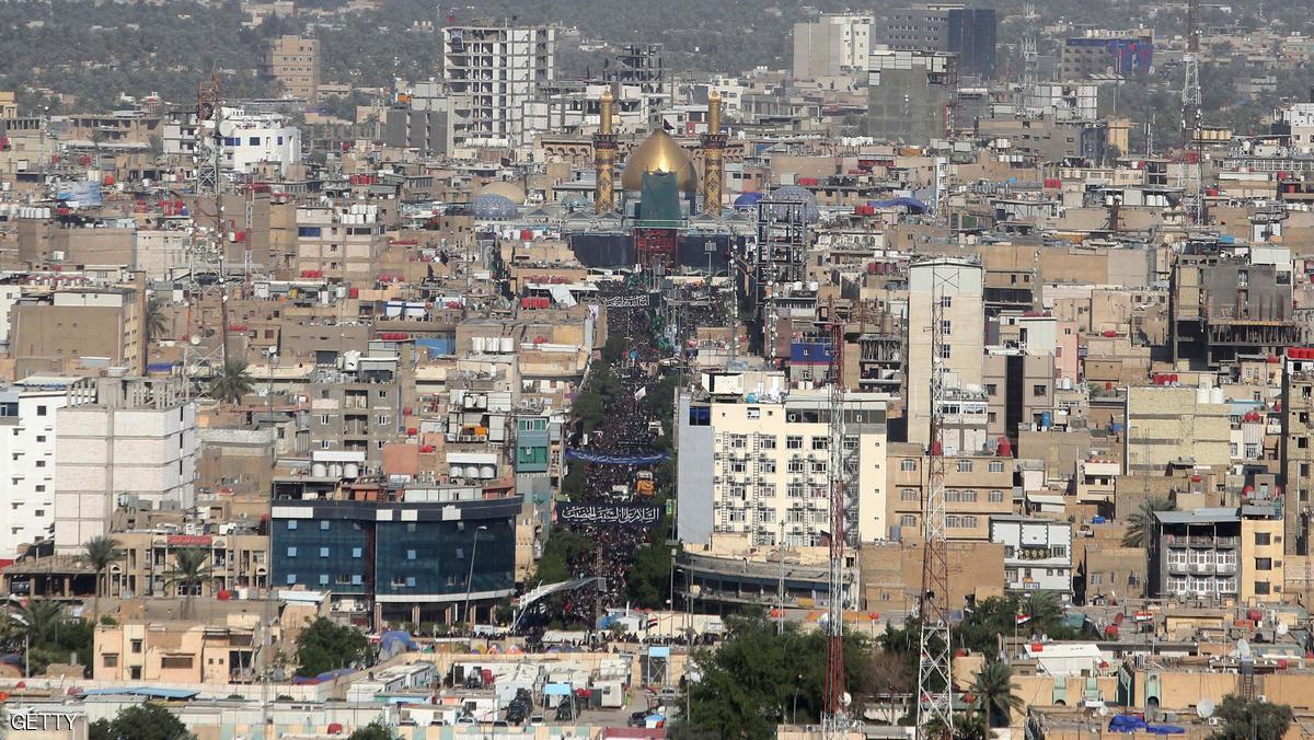 A picture shows on December 3, 2015 an aerial view of the central Iraqi city of Karbala, 120 kms south of the capital Baghdad, during the Arbaeen religious festival which marks the 40th day after the anniversary of the death of Imam Hussein, the Prophet Mohammed's grandson, who was killed in 680 AD. Millions of Shiite Muslims, beating their heads and chests in mourning, packed the Iraqi city of Karbala for the culmination of one of the world's largest religious events. AFP PHOTO/ MOHAMMED SAWAF / AFP / MOHAMMED SAWAF (Photo credit should read MOHAMMED SAWAF/AFP/Getty Images)