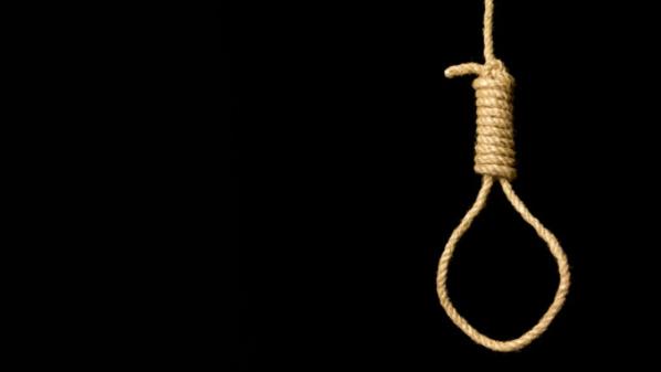 Hangman's noose on black background