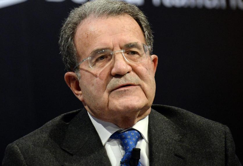 Romano Prodi durante l'incontro sul tema 'Un quadro mondiale in movimento (e noi?)' presso Palazzo Mezzanotte a Milano, 05 febbraio 2014.
ANSA/DANIEL DAL ZENNARO