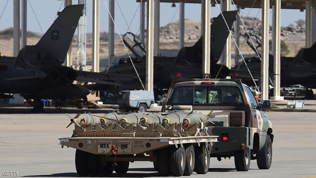 TO GO WITH AFP STORY BY IAN TIMBERLAKE
A picture taken on November 16, 2015 shows a pick-up truck loaded with bombs driving at the Khamis Mushayt military airbase, some 880 km from the capital Riyadh, as the Saudi army conducts operations over Yemen. AFP PHOTO / FAYEZ NURELDINE === PHOTO TAKEN DURING A GUIDED MILITARY TOUR === / AFP / FAYEZ NURELDINE (Photo credit should read FAYEZ NURELDINE/AFP/Getty Images)