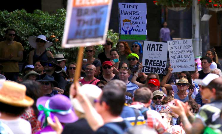 مظاهرات في استراليا احتجاجاً على قرار ترامب حظر دخول اللاجئين
